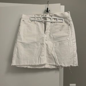Short white cutoff skirt